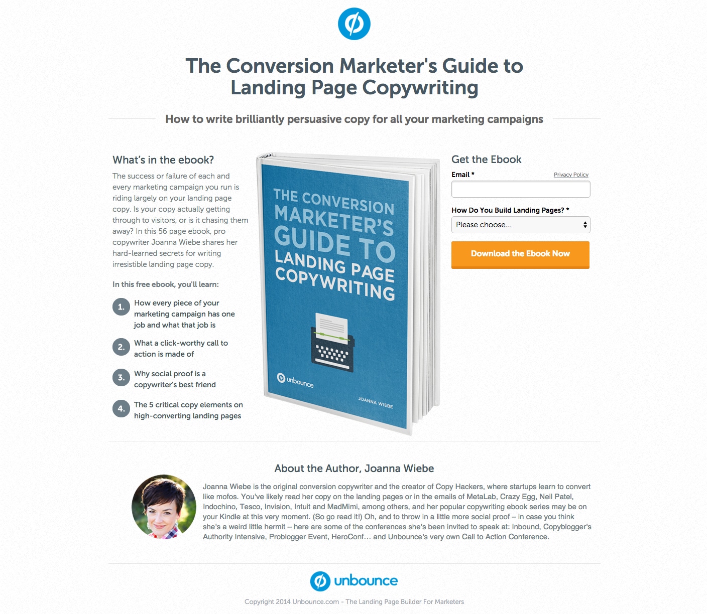 Unbounce landing page example 2
