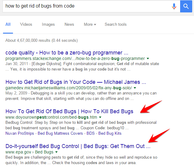 1 bug results