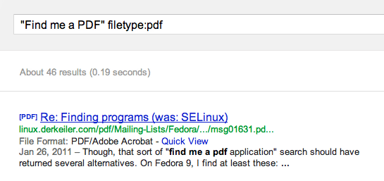 how to do a google search for pdf files