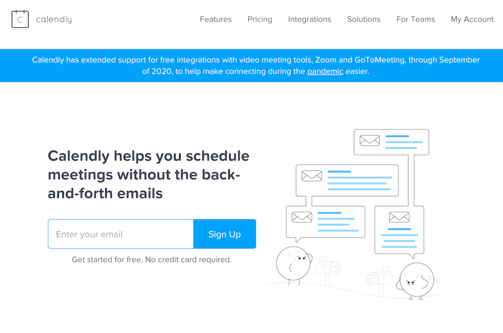 Calendly's homepage