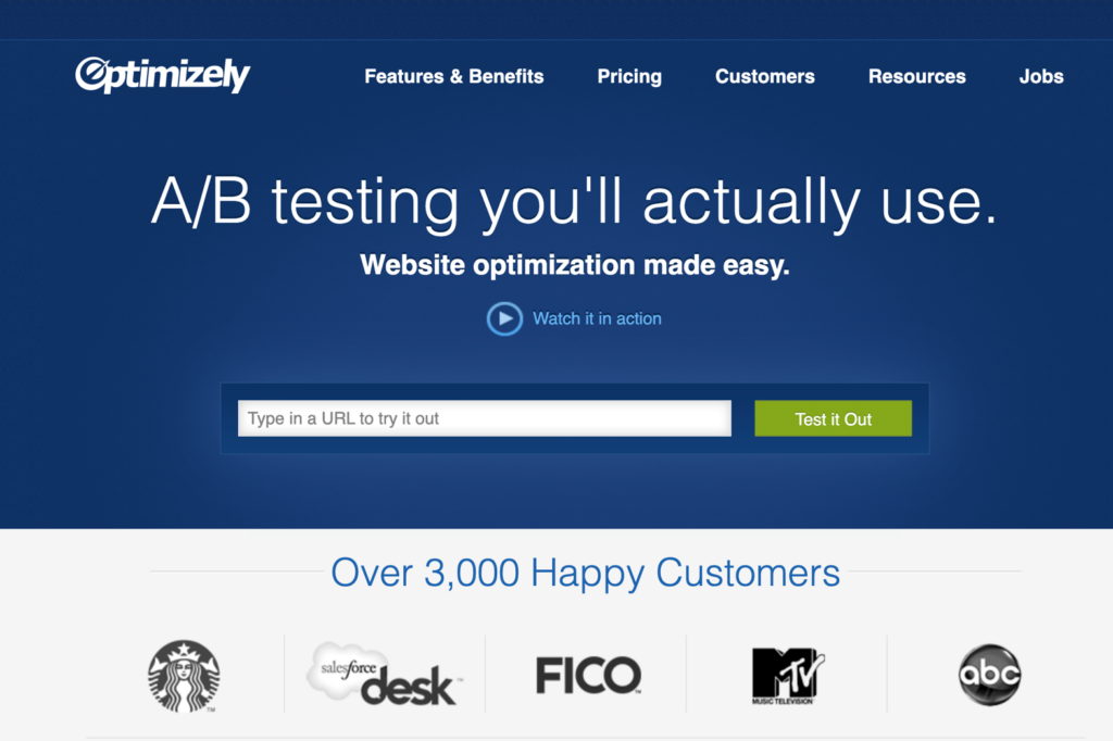 Optimizely home page
