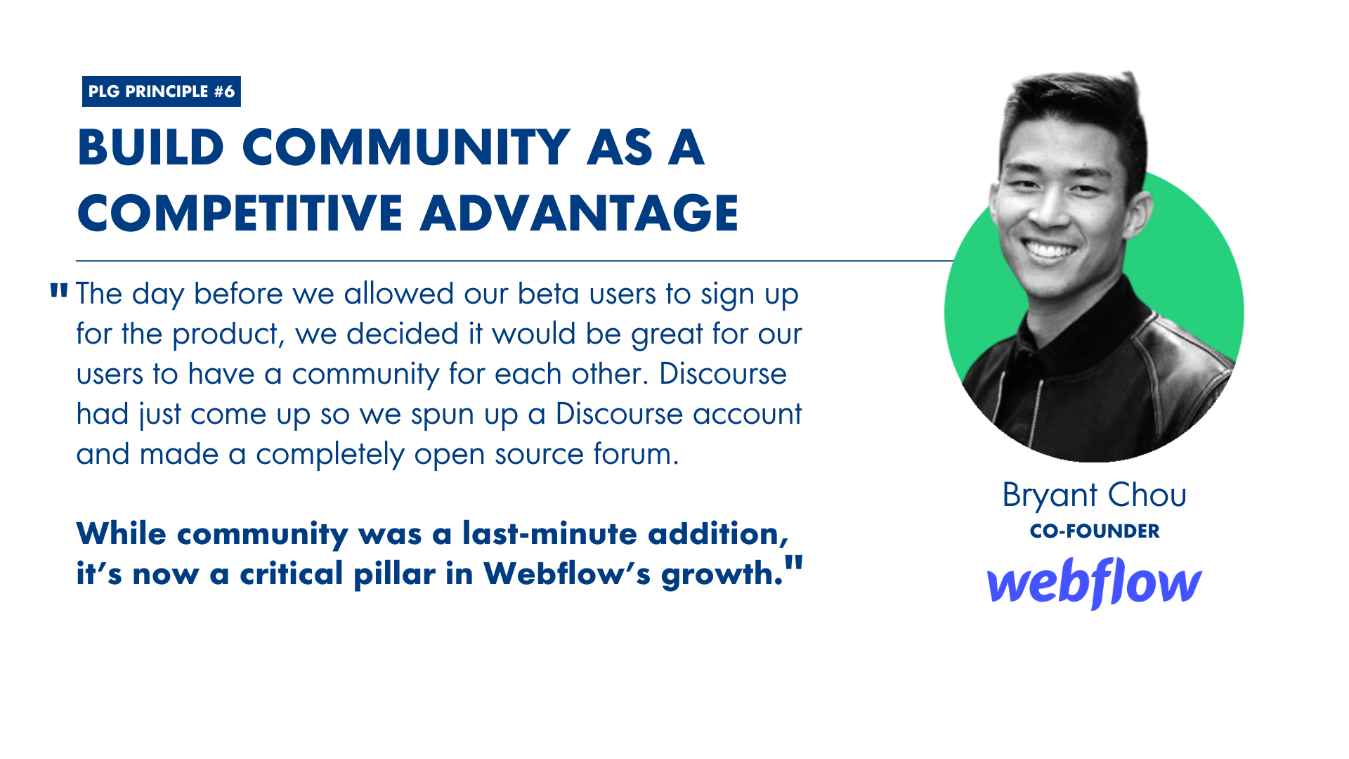 Webflow CEO Bryant Chou Competitive Advantage Quote