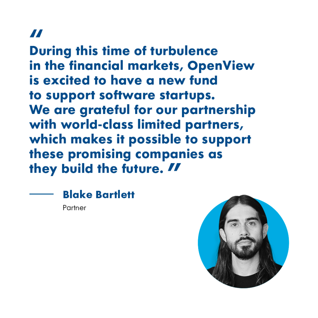 Quote image with attribution to Blake Bartlett, partner at OpenView.